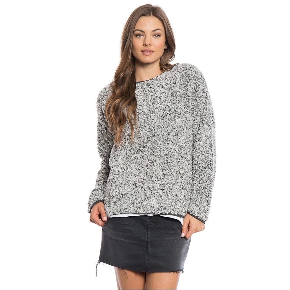 ✨Women’s Dylan Solid Frosty Tipped Drop Shoulder Crew Sweater Size Small